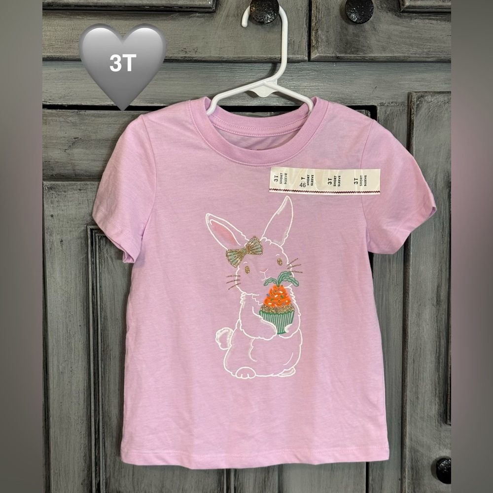 Pink Bunny Graphic Kids T-Shirt